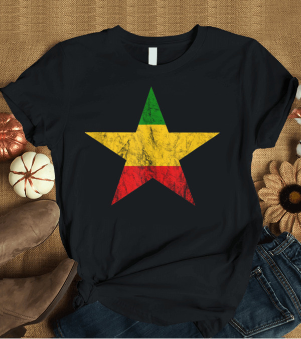 T-Shirt: Rasta Reggae Music Jamaica Star Rastafari Hippie T-Shirt Rasta Reggae Music Jamaica Star Rastafari Hippie T-Shirt