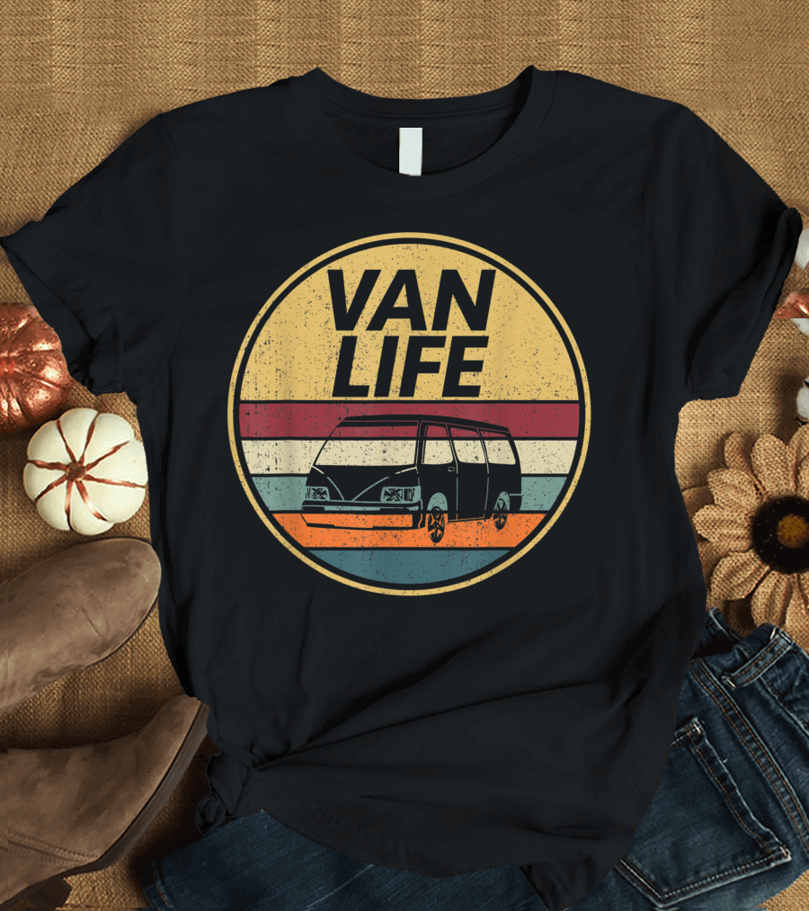 Van Life Retro Camper Vintage Vanlife College T-Shirt