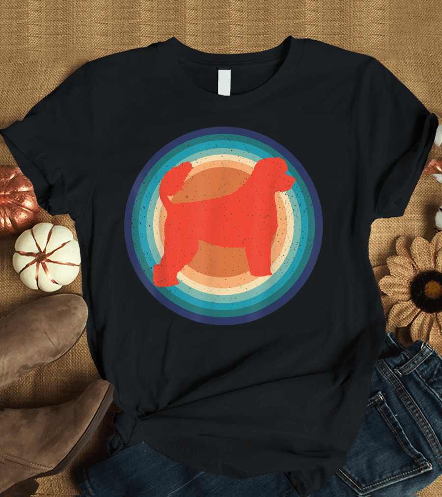 Retro Style Colorful Portuguese Water Dog T-Shirt