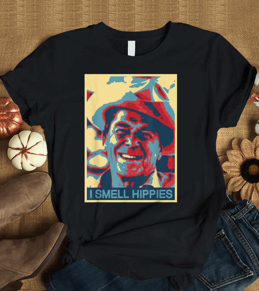Ronald Reagan I Smell Hippies Retro T-Shirt