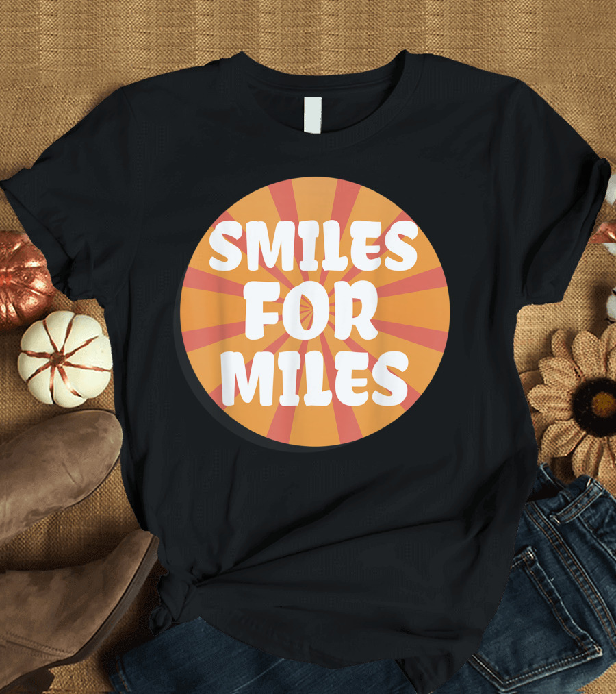 Smiles For Miles Positive Energy Sunrise Vibes Boho Yoga Fun T-Shirt