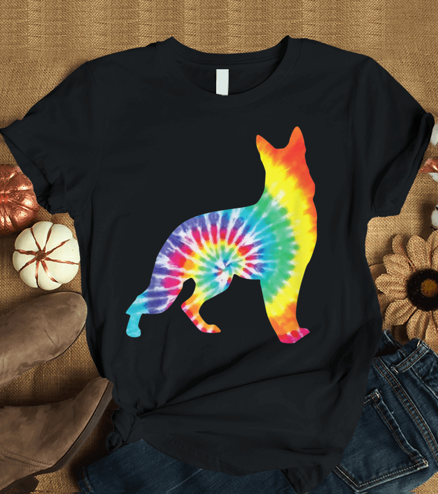 Tie Dye Hippie German Shepherd Puppy T-Shirt