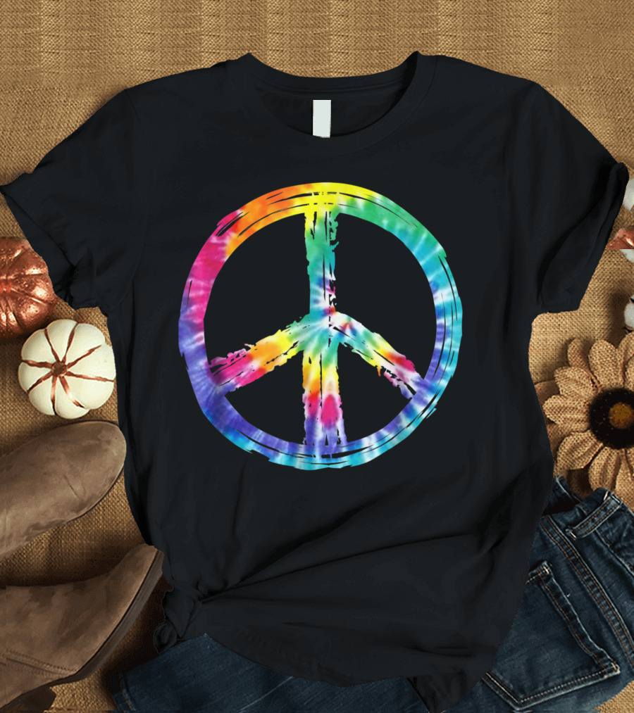 Tye Dye Peace Sign Rainbow Circle T-Shirt