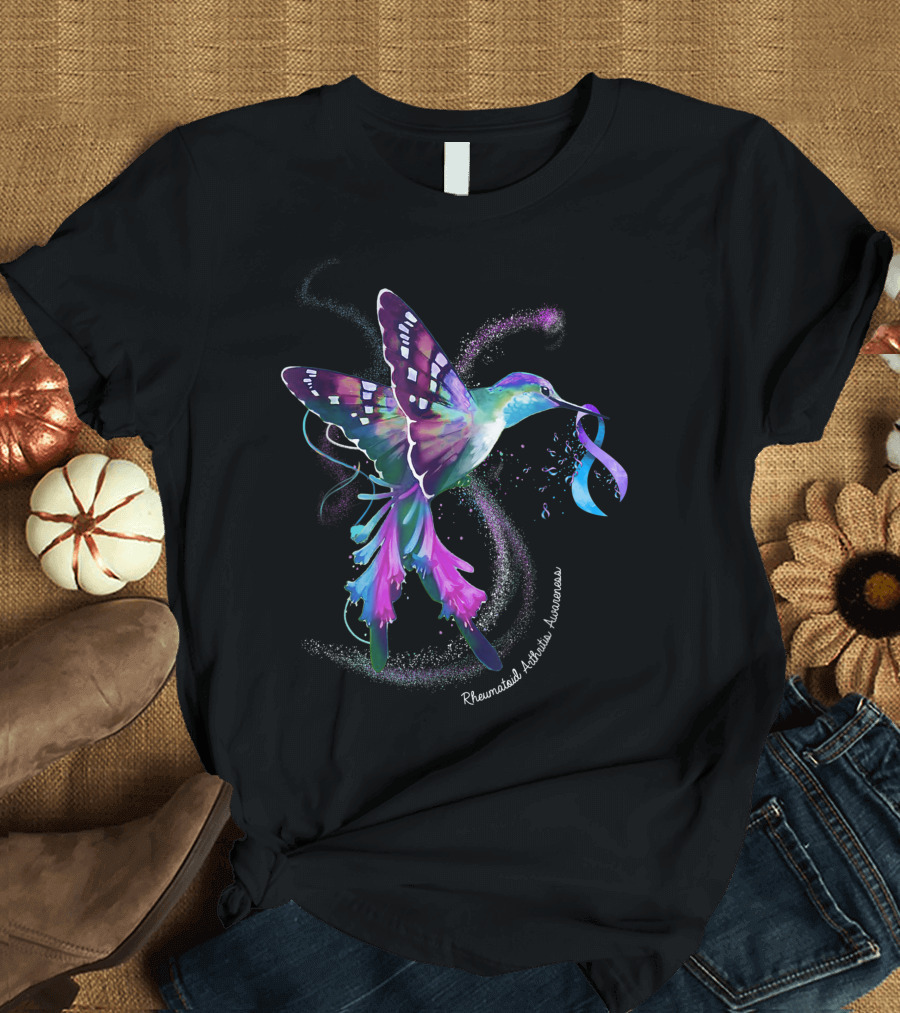 Rheumatoid Arthritis Awareness Hummingbird T-Shirt