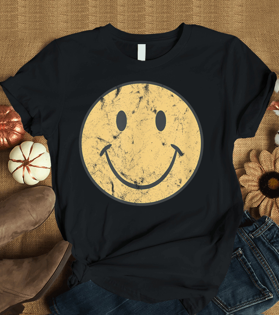 Happy Face 70S 80S Vintage Smiley Retro T-Shirt