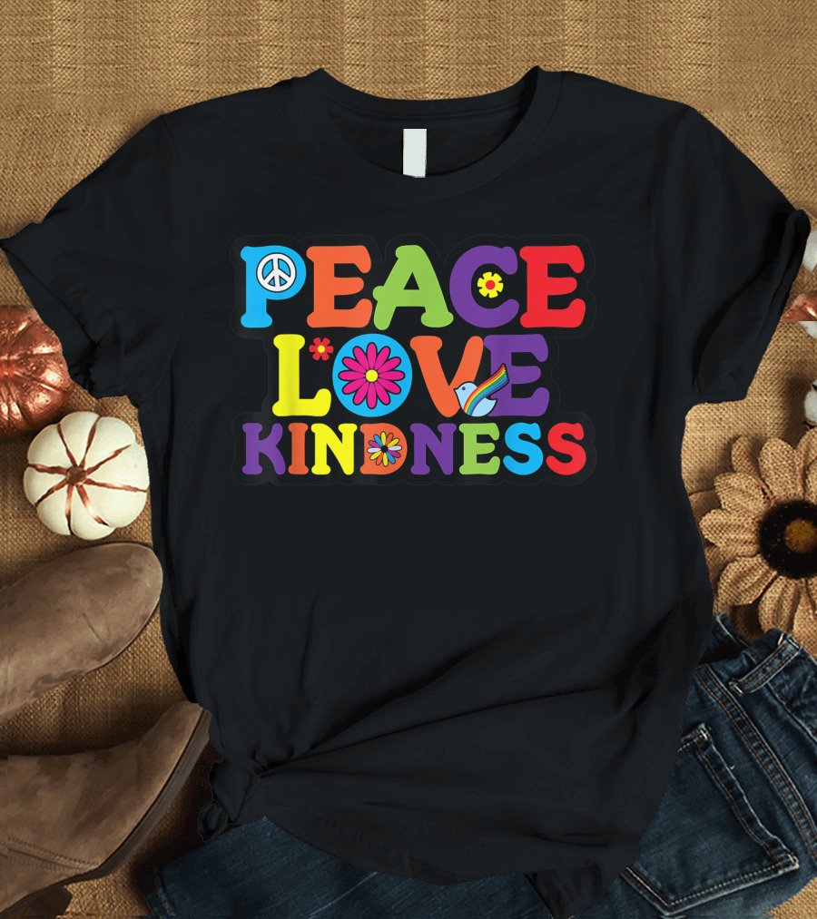 Peace Love Kindness Hippie Tie Dye Halloween T-Shirt