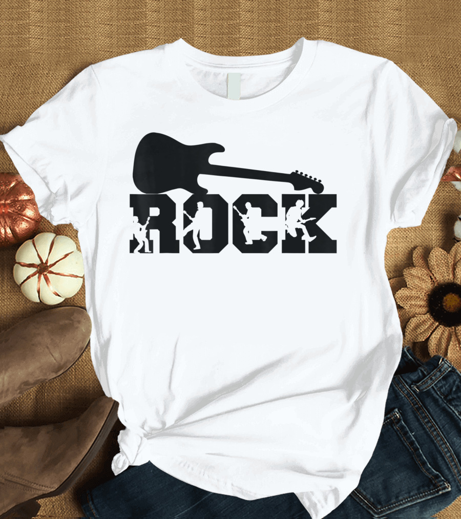 Rock And Roll Guitar Characters Rocking Out T-Shirt