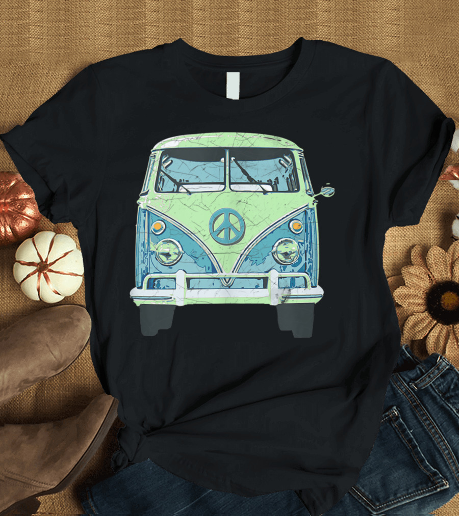Vintage Peace Sign Hippie Van Bus T-Shirt