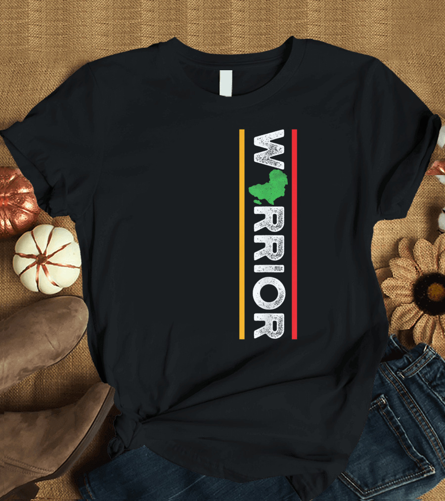 African Warrior Black History Awareness Month Map Symbol Colors T-Shirt