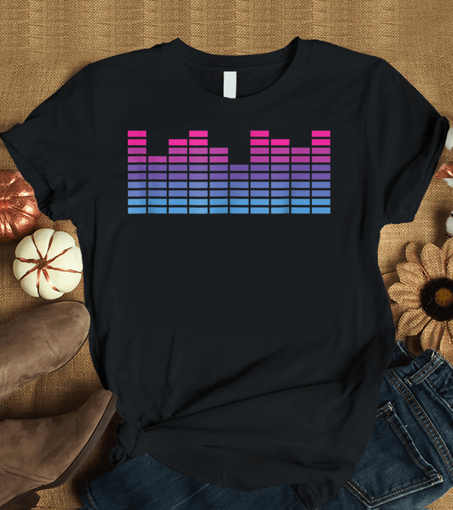 Bi Equalizer Pink Blue Gradient Stripe T-Shirt