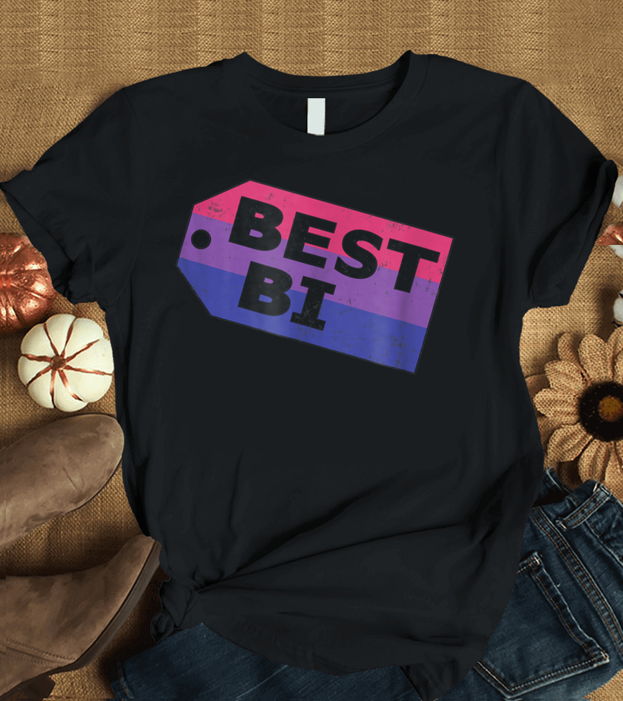 Best Bi Distressed Striped Tag T-Shirt