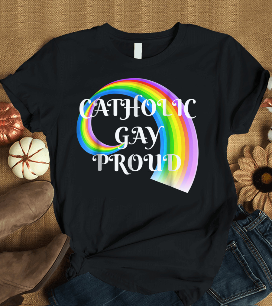 Catholic Gay Proud Rainbow T-Shirt
