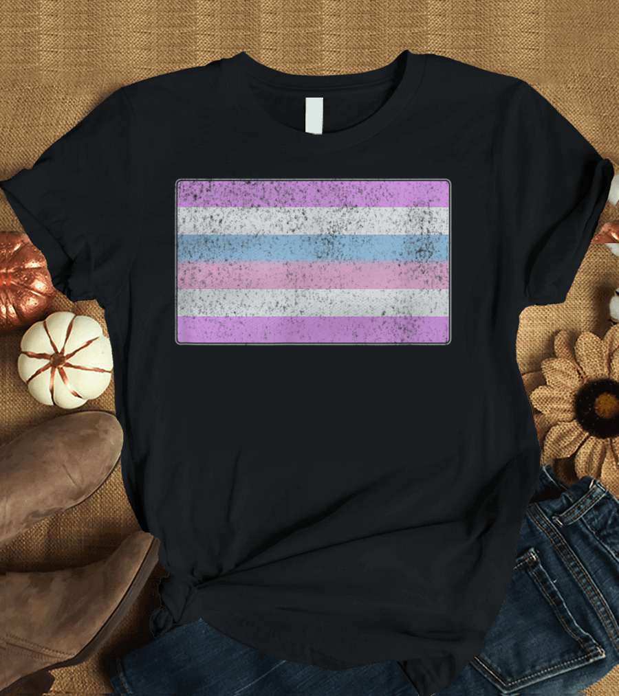 Distressed Bigender Pride Flag Iconic Symbol with Unique T-Shirt