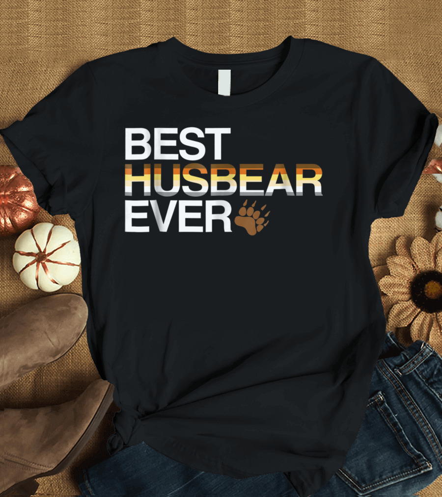Best Husbear Ever Gay Bear Paw Prints T-Shirt