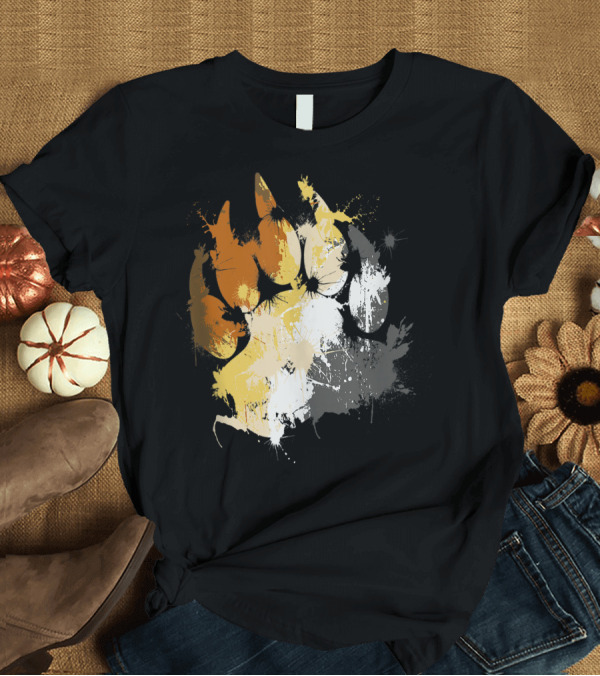 T-Shirt: Mens Gay Bear Pride A1 Splatter Paw Print Multicolor T-Shirt Mens Gay Bear Pride A1 Splatter Paw Print Multicolor T-Shirt