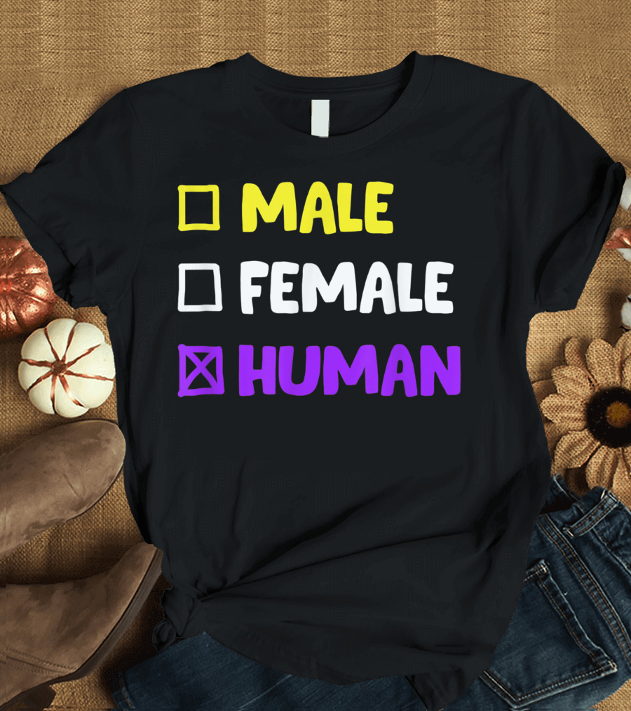 Nonbinary Transgender Enby Male Female Human T-Shirt