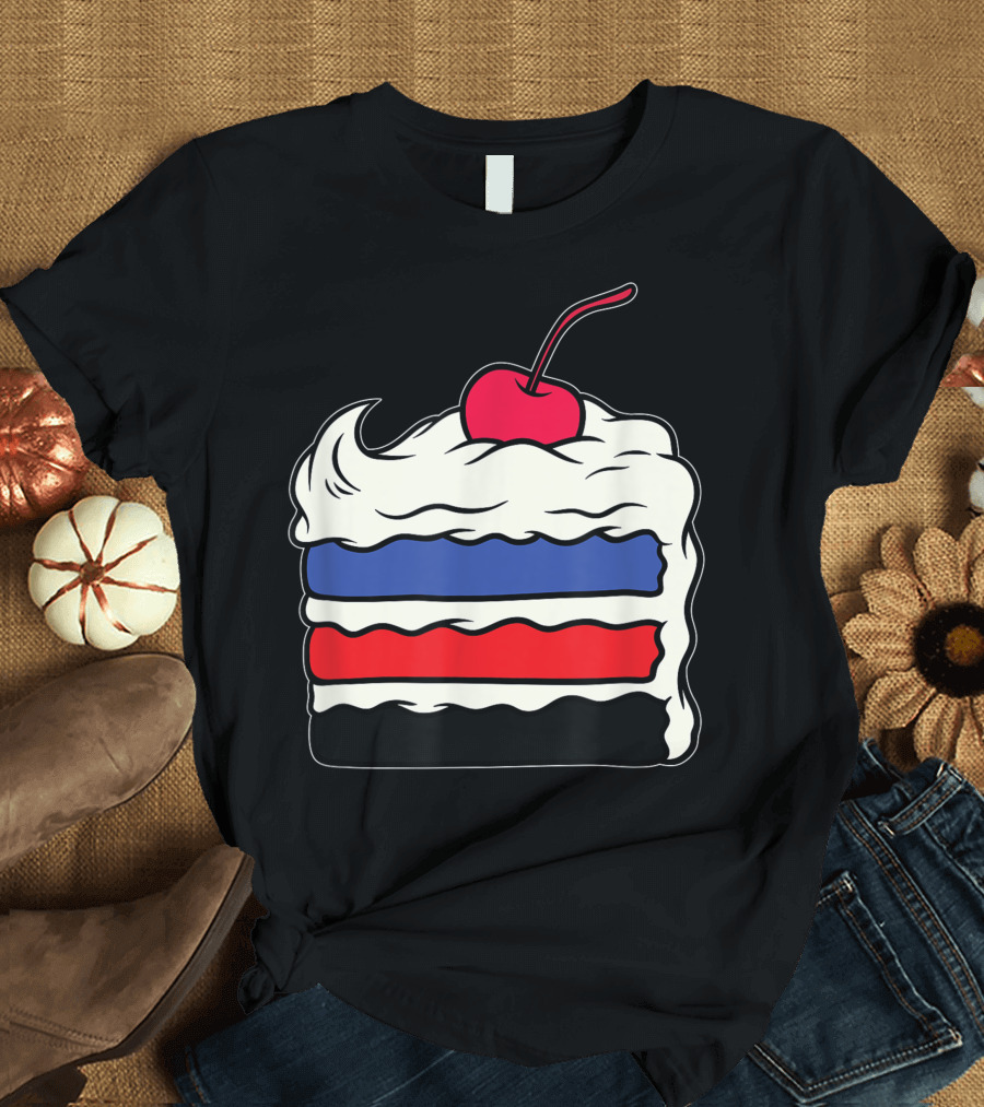 Polyamory Layered Cake Illustration with Cherry on Top for Gay Rights Pride Week T-Shirt