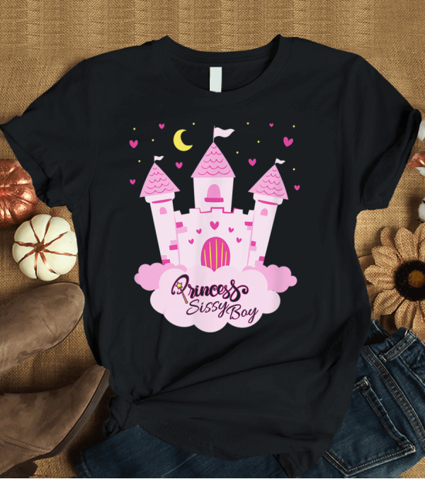 T-Shirt: Princess Sissy Boy Non Binary Genderqueer Androgynous Pride Castle Hearts Moon T-Shirt Princess Sissy Boy Non Binary Genderqueer Androgynous Pride Castle Hearts Moon T-Shirt