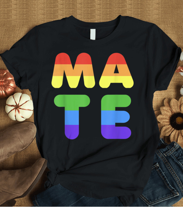 T-Shirt: Soulmate Cute Rainbow Mate Matching Valentines Day Outfit For Gay Couple T-Shirt Soulmate Cute Rainbow Mate Matching Valentines Day Outfit For Gay Couple T-Shirt