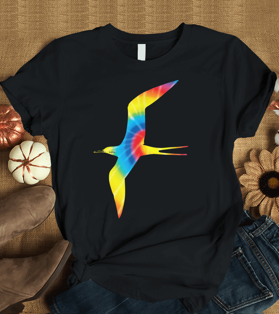 Tie Dye Frigatebird Rainbow Print Animal Bird T-Shirt