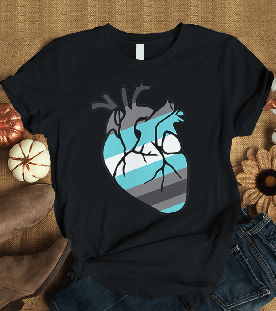 Demiboy Pride Anatomical Heart Stripes T-Shirt