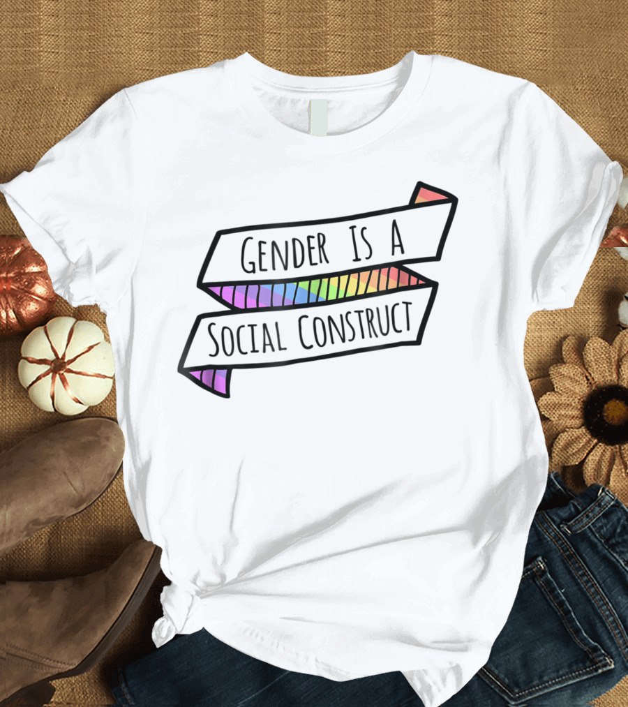 Gender Is A Social Construct Rainbow Banner T-Shirt
