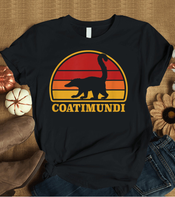 T-Shirt: Coatimundi Silhouette Retro Style Wildlife Animals South American Coati T-Shirt Coatimundi Silhouette Retro Style Wildlife Animals South American Coati T-Shirt