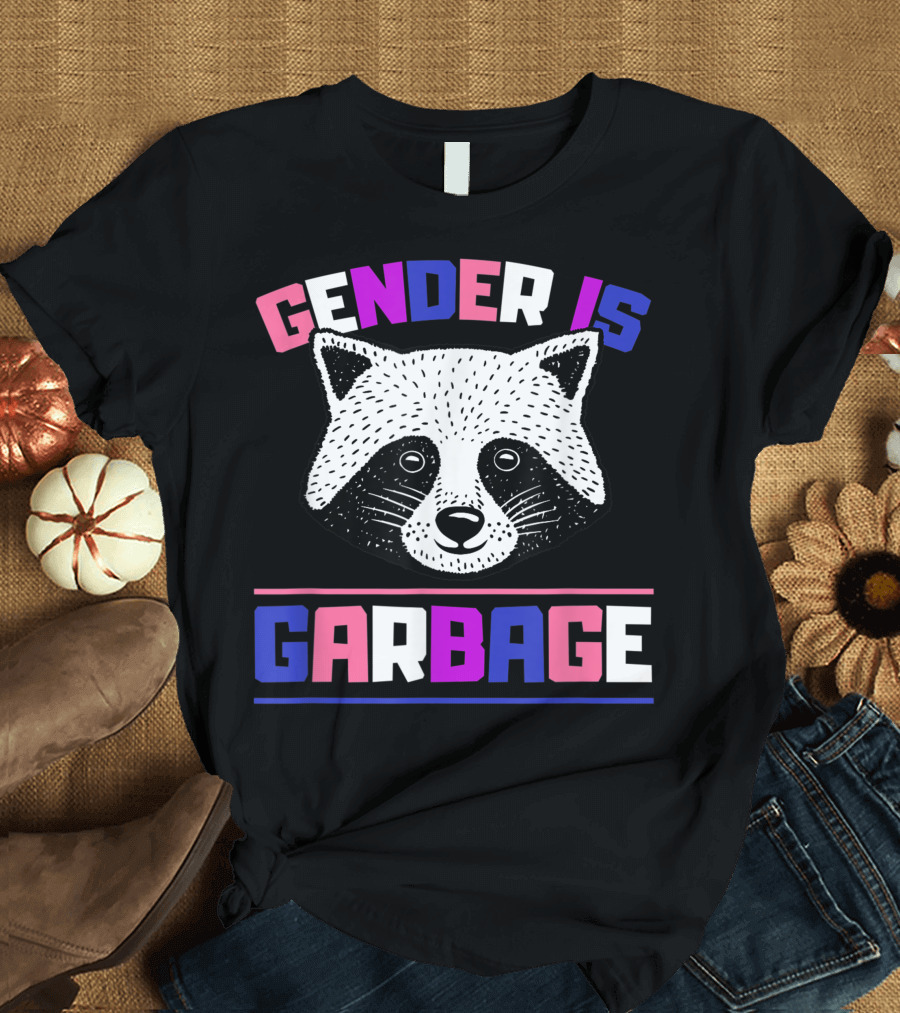 Gender Is Garbage Raccoon Genderfluid Pride Flag T-Shirt