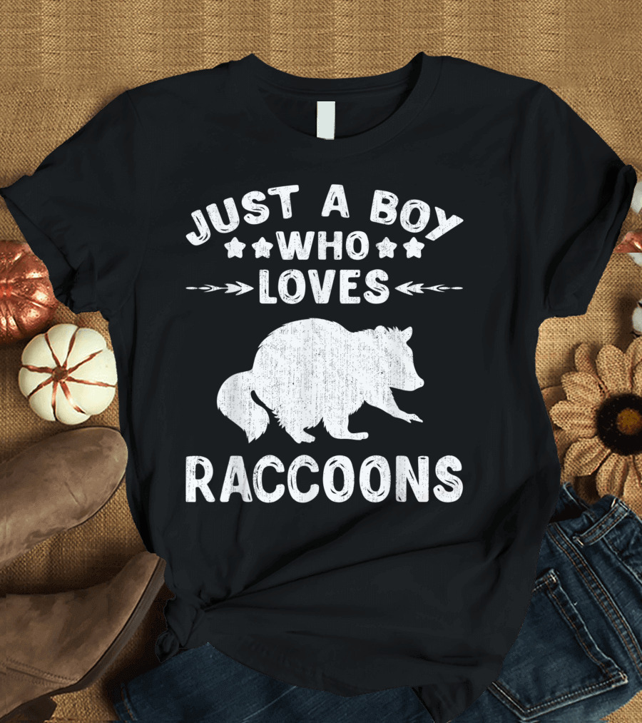 Just A Boy Who Loves Raccoons Raccoon Lover T-Shirt