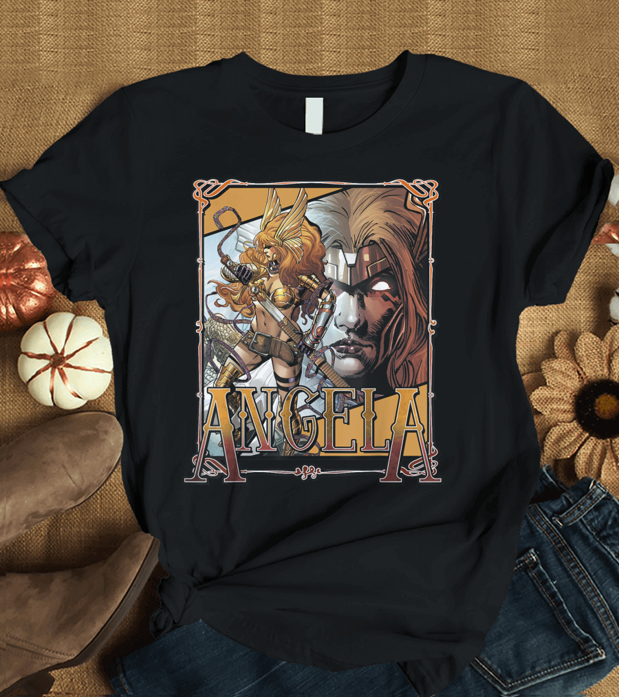 Angela Marvel Guardians Of The Galaxy Comic Art Frame T-Shirt
