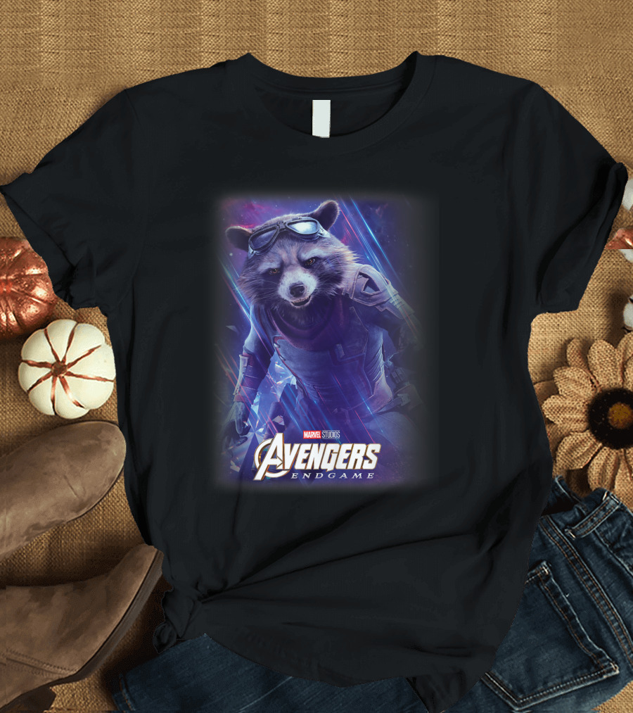 Marvel Avengers Endgame Rocket Raccoon Space Heroic Adventure T-Shirt