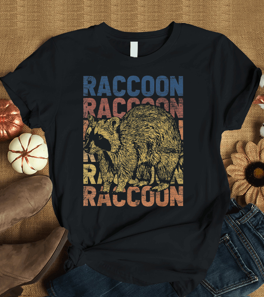Raccoon Vintage Multicolor T-Shirt