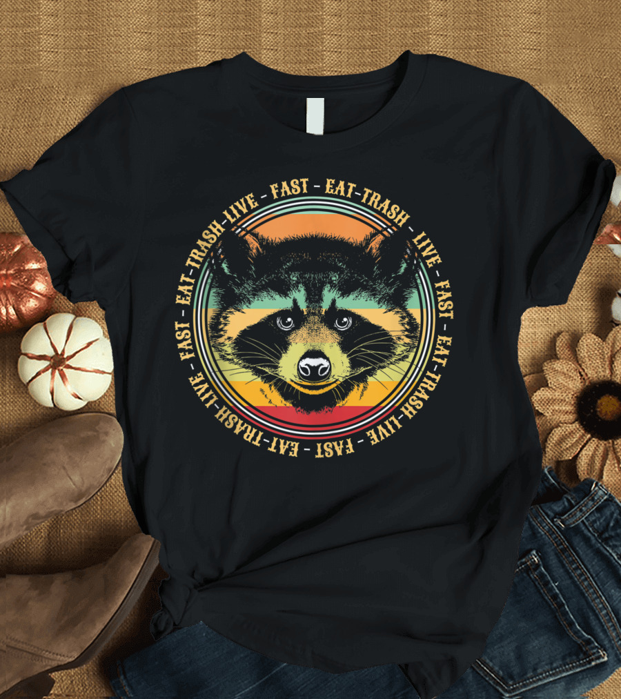 Raccoon Eat Trash Live Fast Vintage T-Shirt