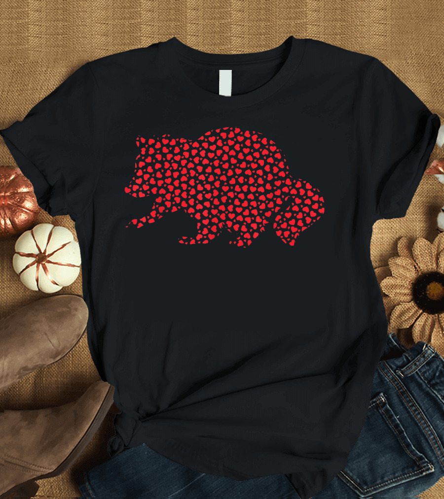 Raccoon Lover Valentine Heart Pattern Valentines Day Raccoon T-Shirt