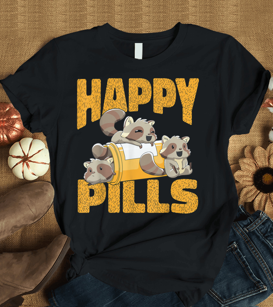 HAPPY PILLS Raccoons Raccoon T-Shirt