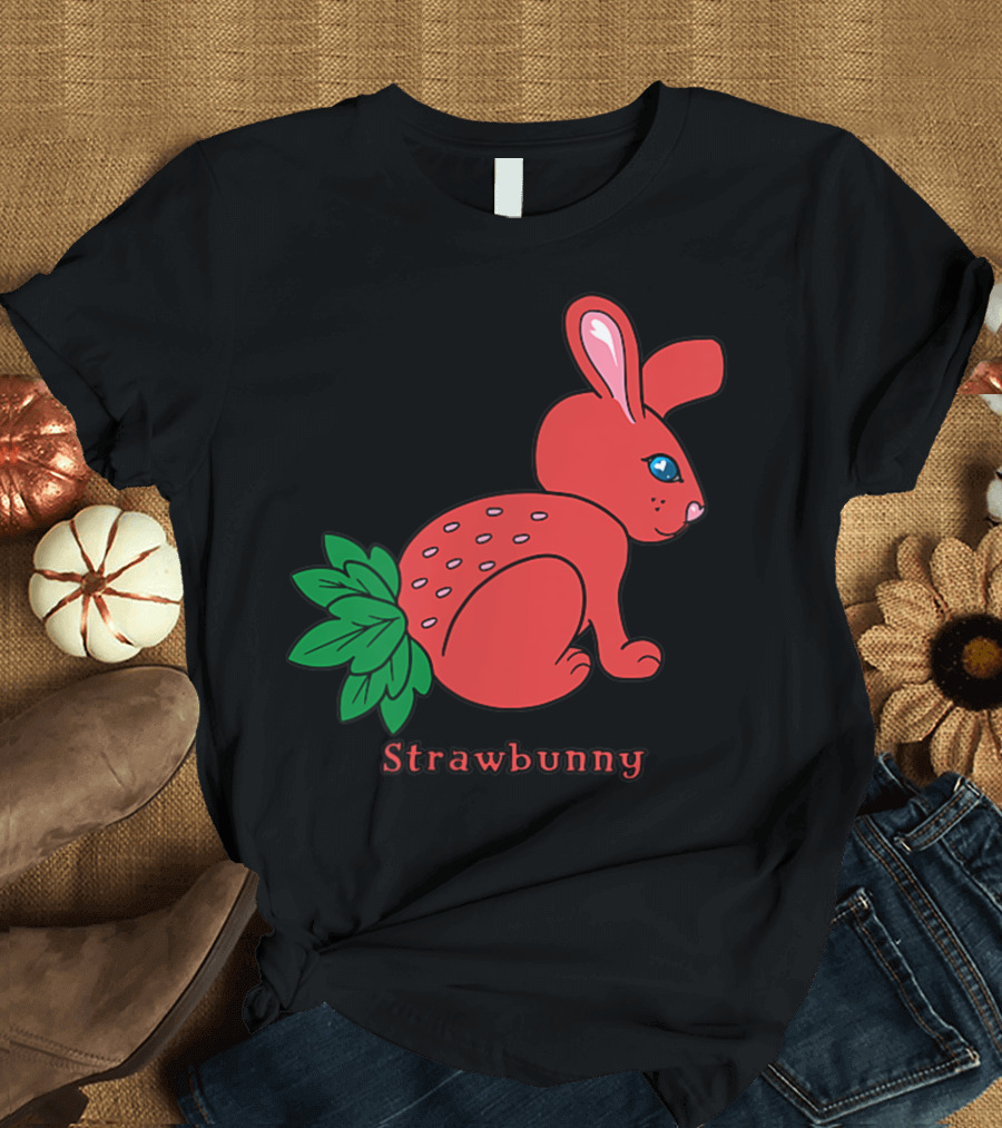 Strawbunny Cute Red Rabbit Strawberry Fusion T-Shirt