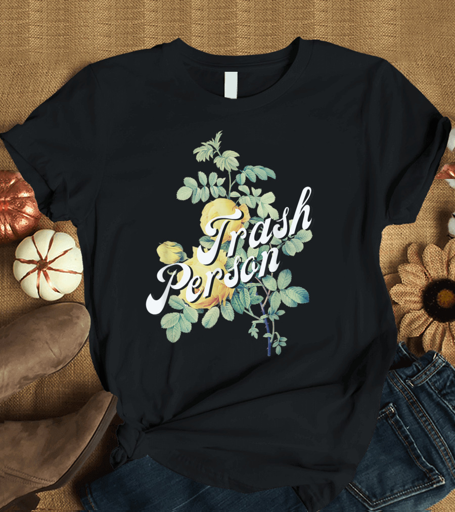 Trash Person Yellow Rose Vintage Botanical T-Shirt