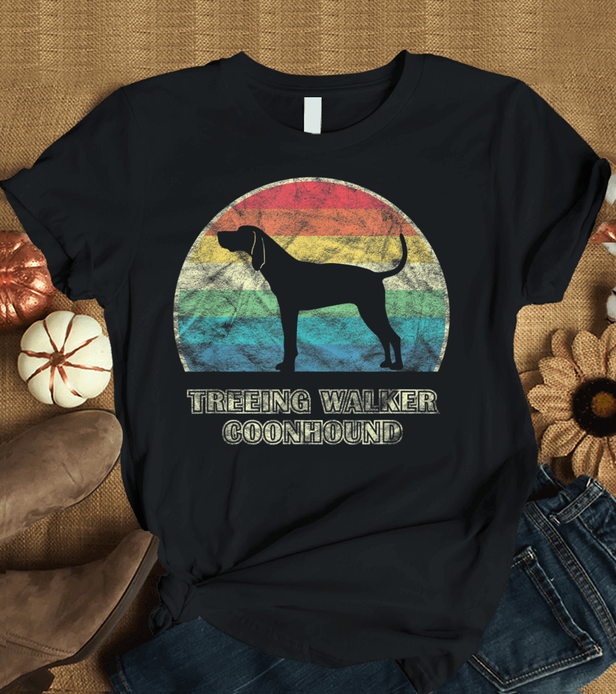 Treeing Walker Coonhound Vintage Retro Sunset Dog T-Shirt