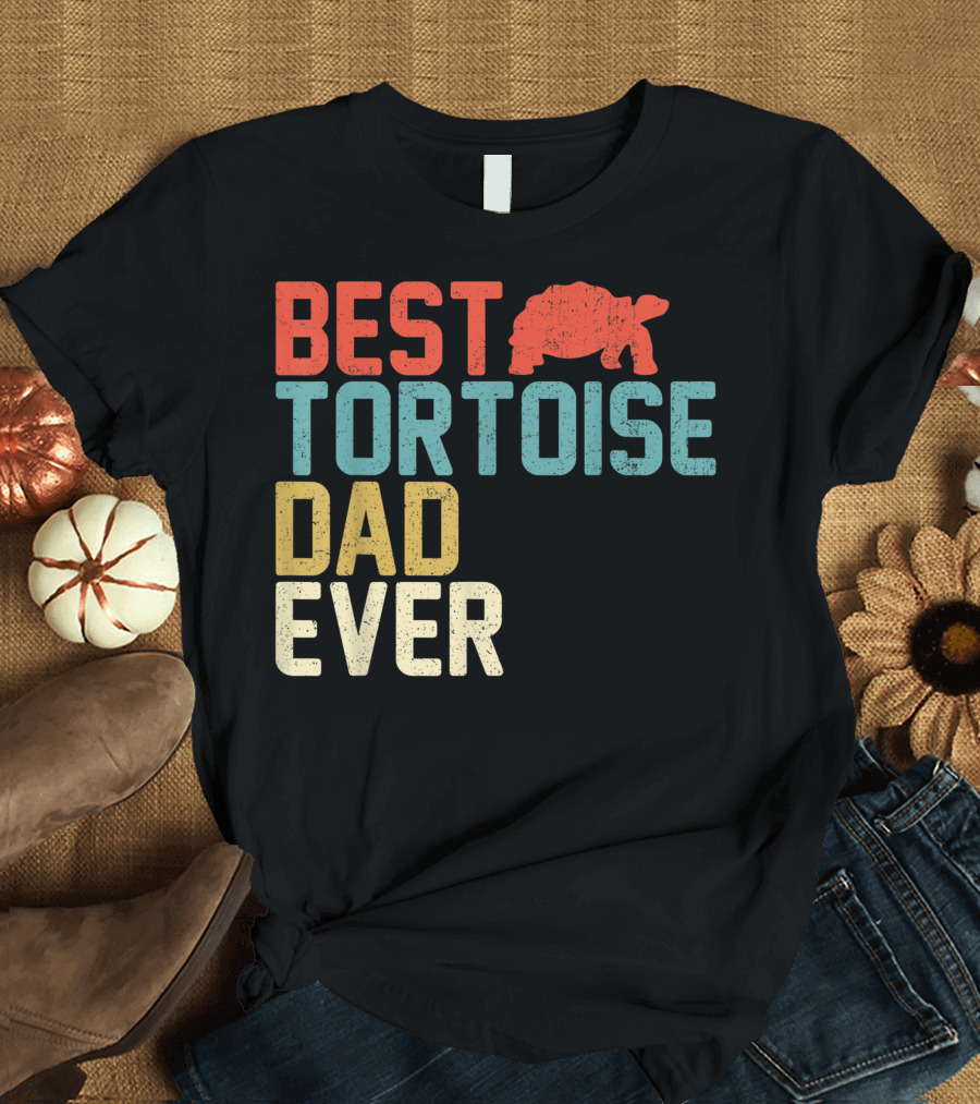 BEST TORTOISE DAD EVER T-SHIRT WITH VINTAGE ANIMAL T-Shirt