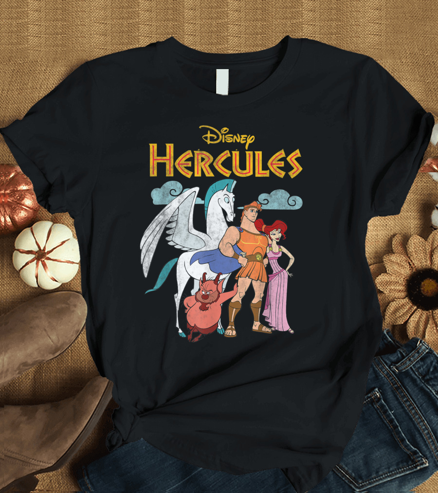 Disney Hercules Vintage Group Shot Pegasus Phil Megara T-Shirt