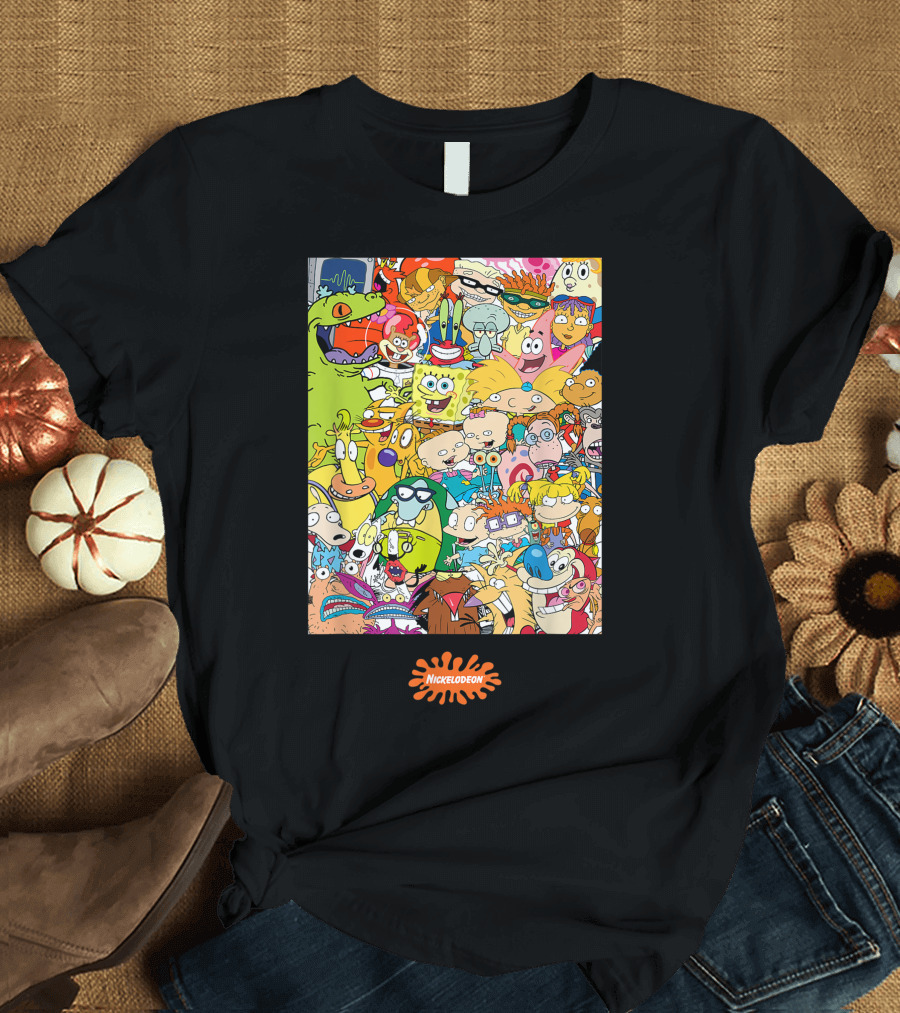 Nickelodeon Group Shot Center Square All 90s Characters T-Shirt