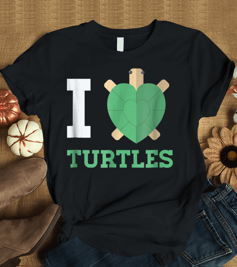 I Love Turtles Heart Shaped Turtle T-Shirt