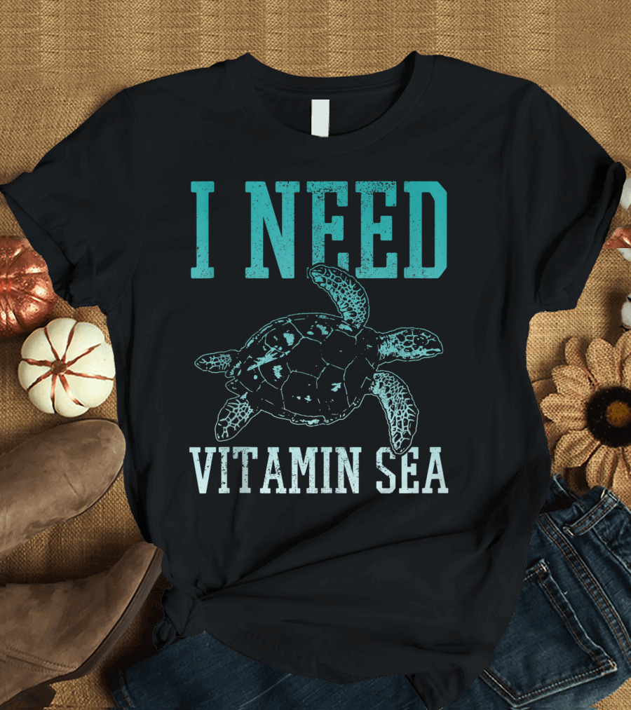 I Need Vitamin Sea Turtle Scuba Diving Ocean Diver T-Shirt