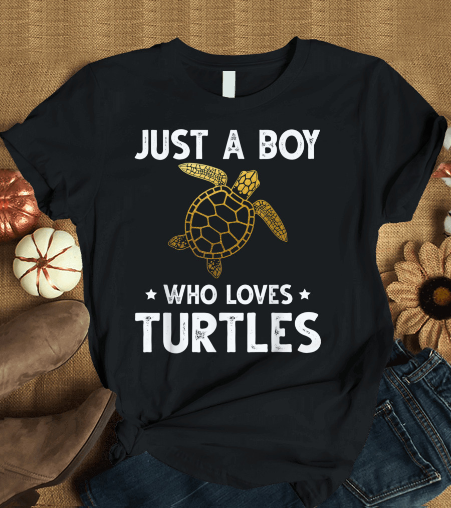 Just A Boy Who Loves Turtles Cute Animals Lovers T-Shirt