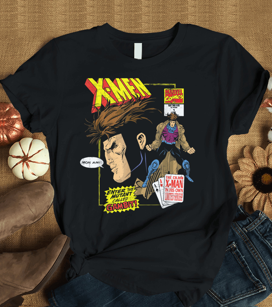 X-Men Marvel Comics Cajun X-Man Gambit Enter the Mutant Called Remy Lebeau Mon Ami T-Shirt
