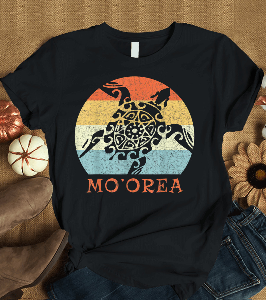 Moorea Vintage Style Turtle Beach Paradise T-Shirt