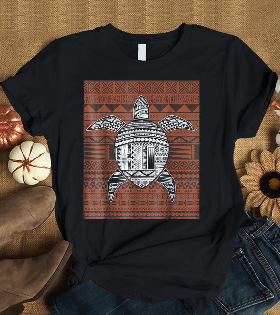 Polynesian Turtle Pattern Fabric T-Shirt