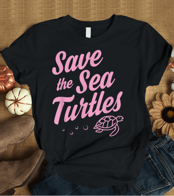 T-Shirt: Save The Sea Turtles Bubbles Cute Sea Turtle Christmas Wy T-Shirt Save The Sea Turtles Bubbles Cute Sea Turtle Christmas Wy T-Shirt