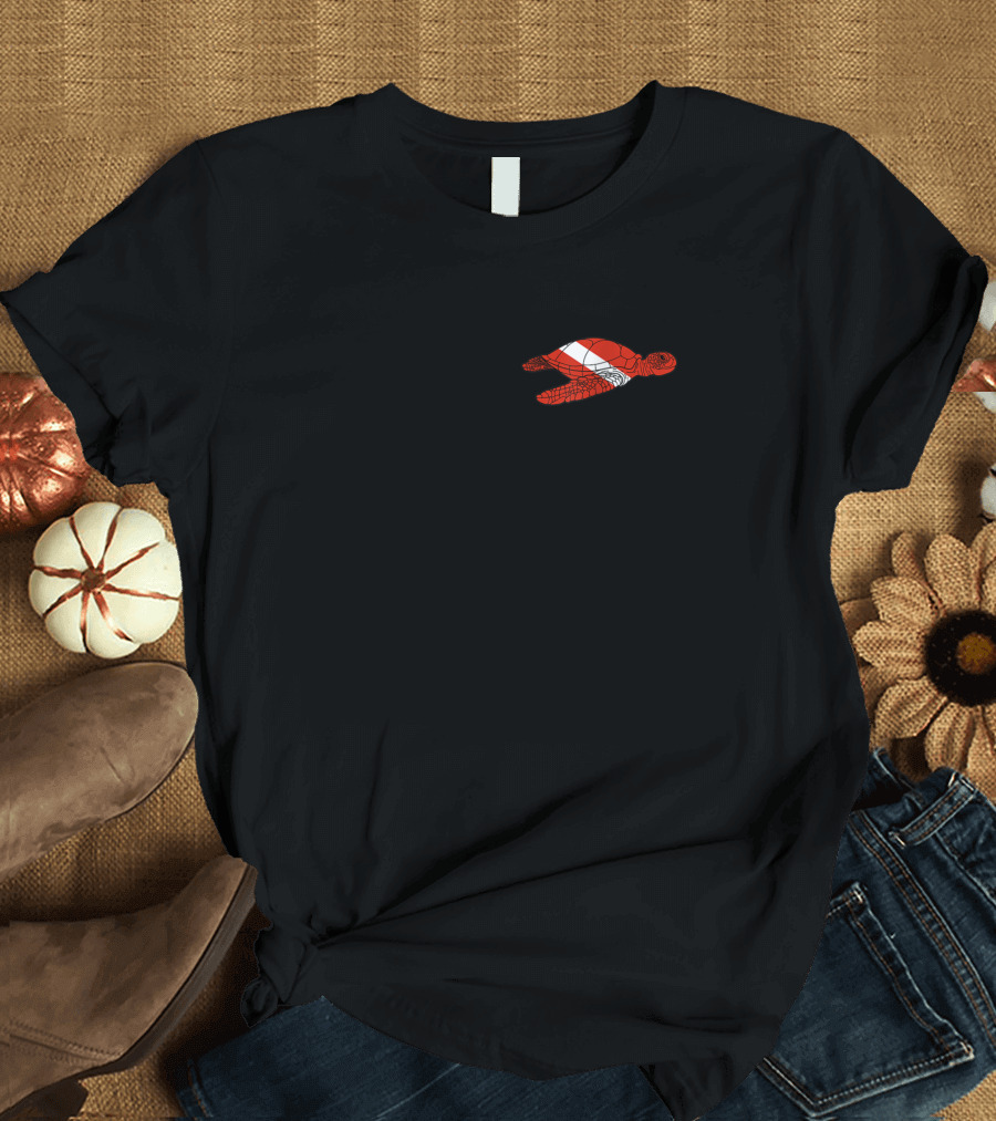 Sea Turtle Diver with Down Flag Scuba Diving T-Shirt