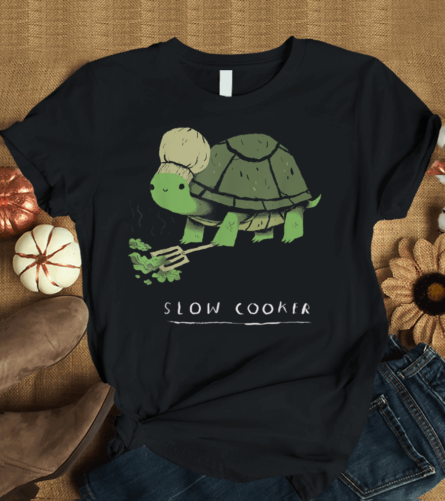 Slow Cooker Chef Turtle Cooking Humor T-Shirt
